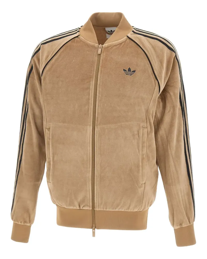 adidas three-stripe velour track top - Nude Nude
