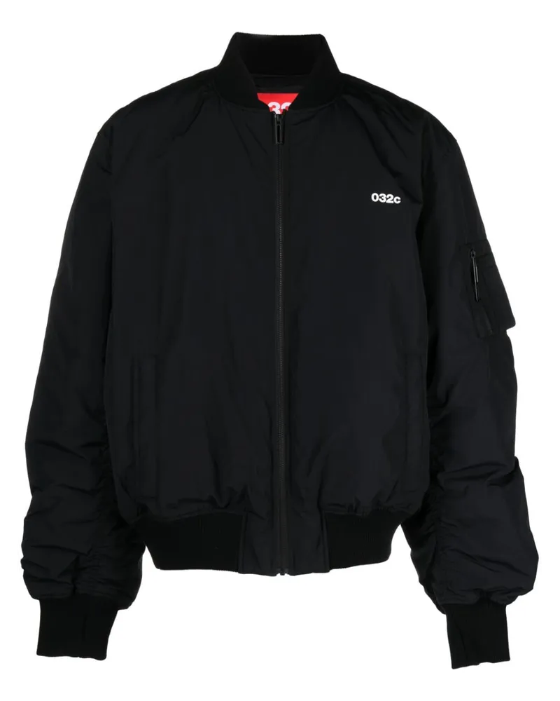 032c Bomberjacke mit Logo-Print Schwarz