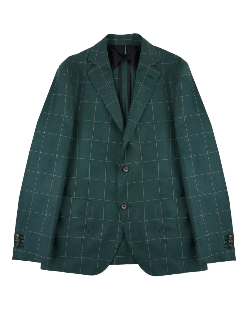 Incotex Sakko mit Windowpane-Karo - Grün Grün