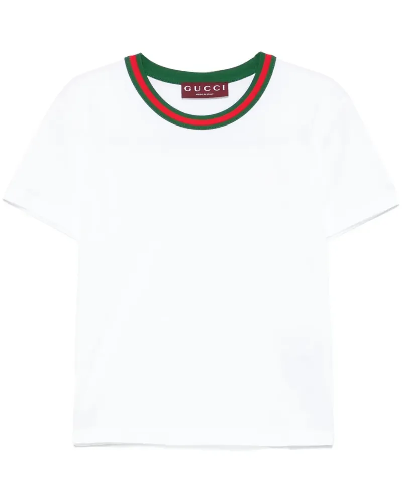 Gucci T-Shirt mit Webstreifen - Weiß Weiß