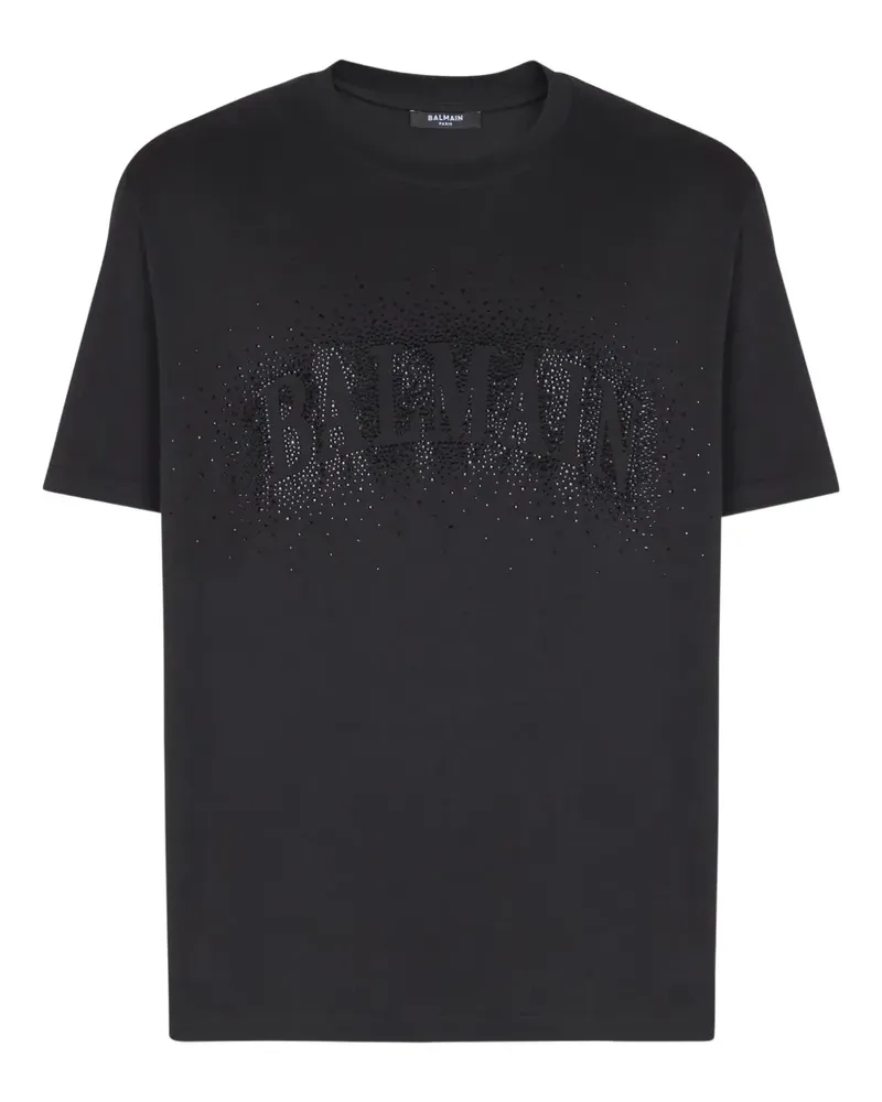 Balmain T-Shirt mit Kristallen - Schwarz Schwarz