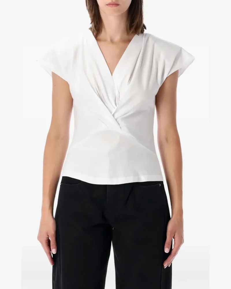 Isabel Marant Nadrine T-Shirt mit verdrehtem Detail - Weiß Weiß