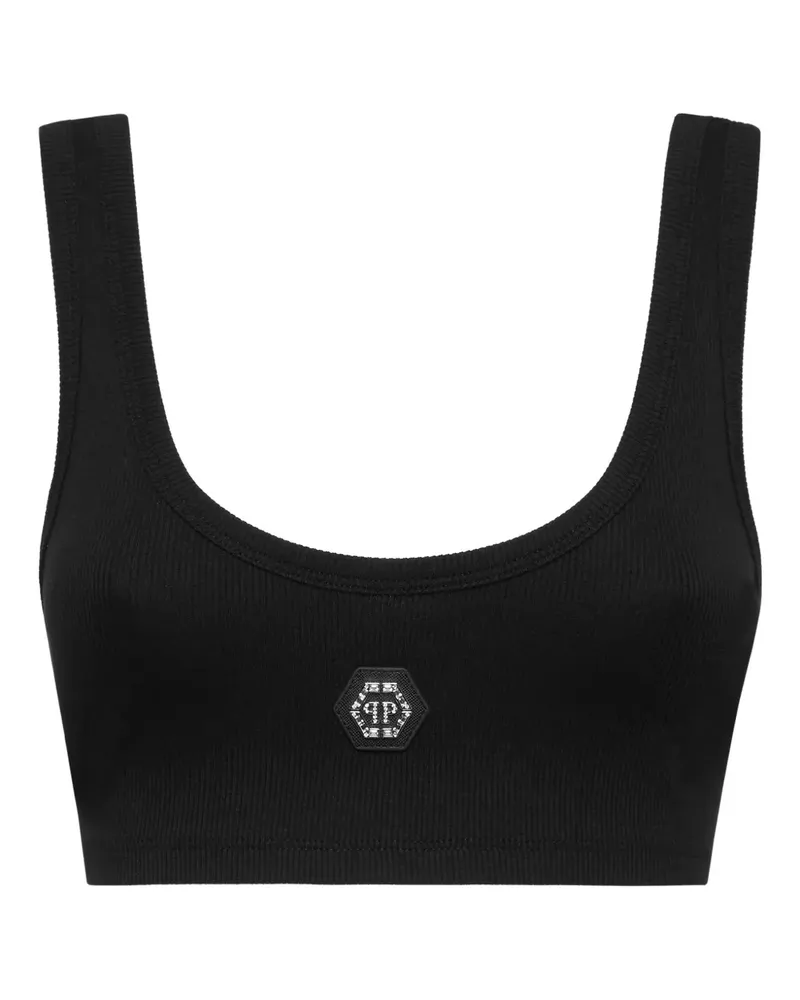 Philipp Plein Cropped-Tanktop - Schwarz Schwarz