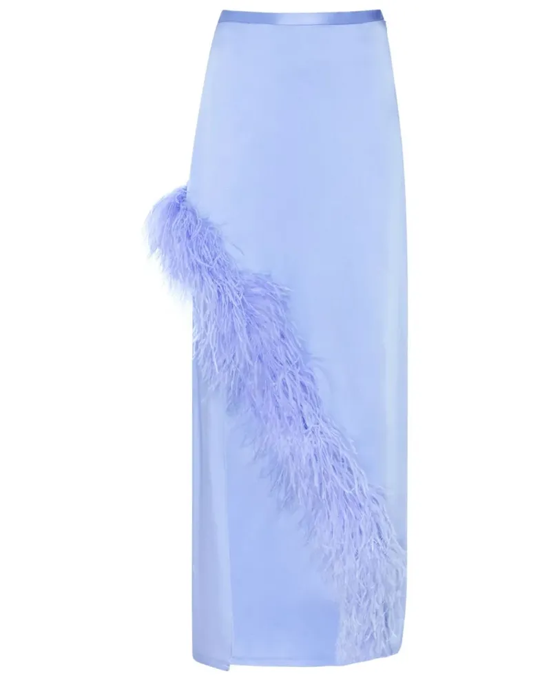 LAPOINTE Asymmetrischer Midirock mit Federbesatz - Violett Violett