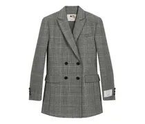 Doppelreihiges Sakko mit Karo - Grau