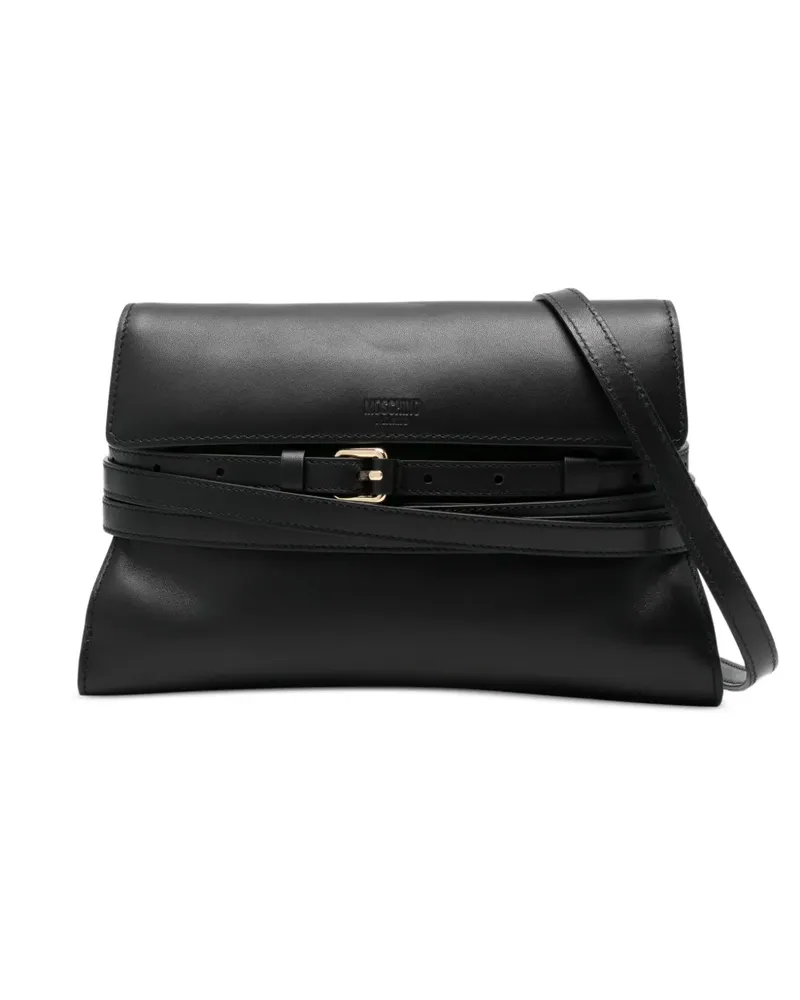 Moschino Schultertasche mit Schnalle - Schwarz Schwarz