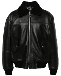 Versace Jeans Klassische Lederjacke Schwarz