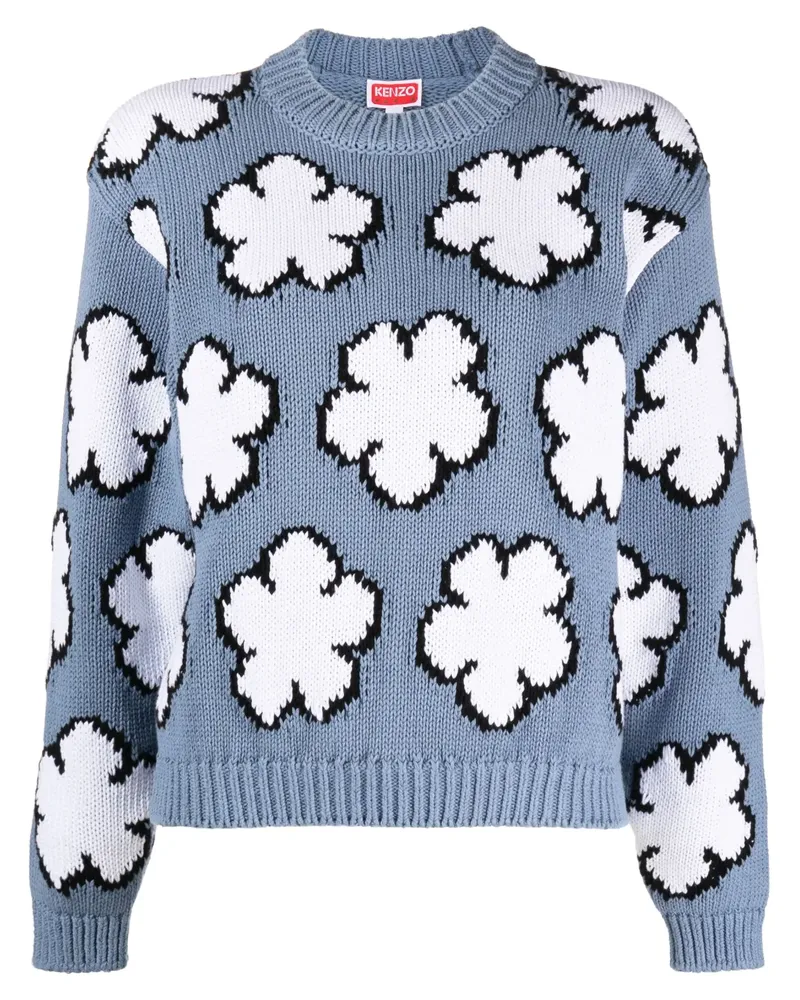 Kenzo Boke Flower Intarsien-Pullover - Blau Blau