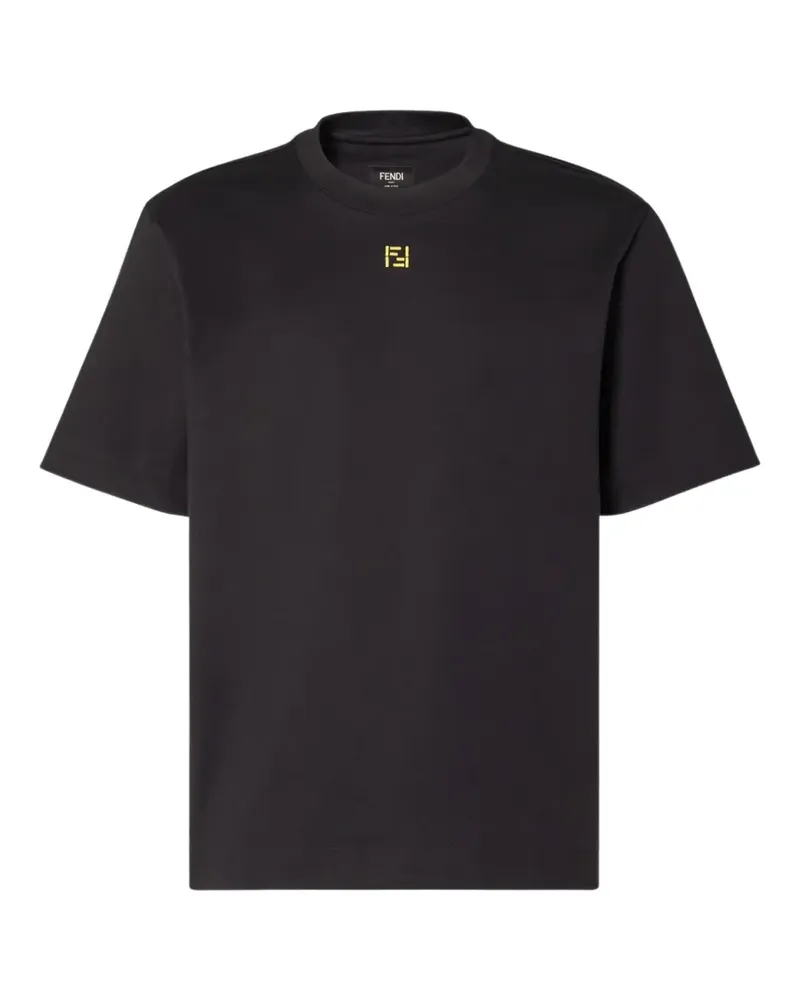 Fendi T-Shirt mit Logo - Schwarz Schwarz