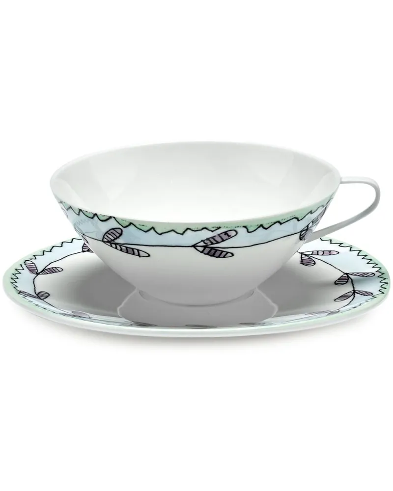 Serax x Marni Midnight Flowers Teetasse und Untersetzer (2er-Set) - Weiß Weiß
