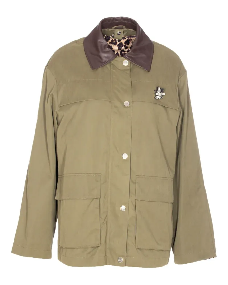 Liu Jo Jeansjacke mit Kristallen - Grün Grün