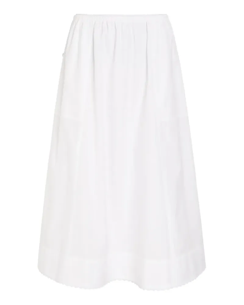 Vince Scallop elasticated-waistband scalloped-hem midi skirt - Weiß Weiß