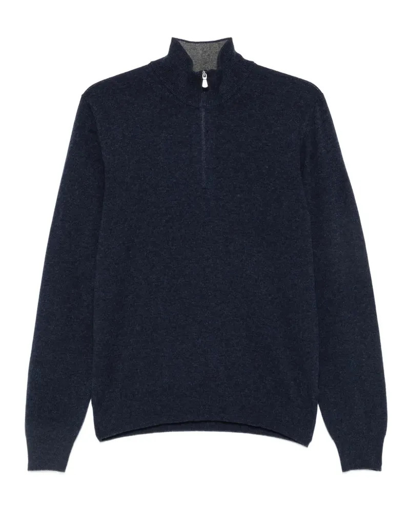 Gran Sasso Pullover mit kurzem Reißverschluss - Blau Blau