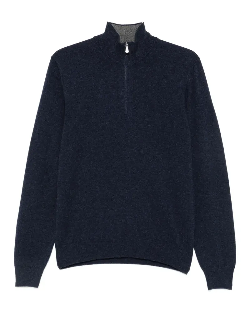 Gran Sasso Pullover mit kurzem Reißverschluss - Blau Blau