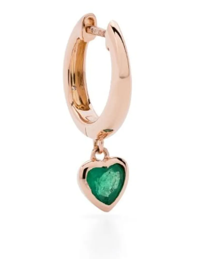 SHAY Einzelner 18kt Heart Rotgoldohrring mit Smaragd - Rosa Rosa