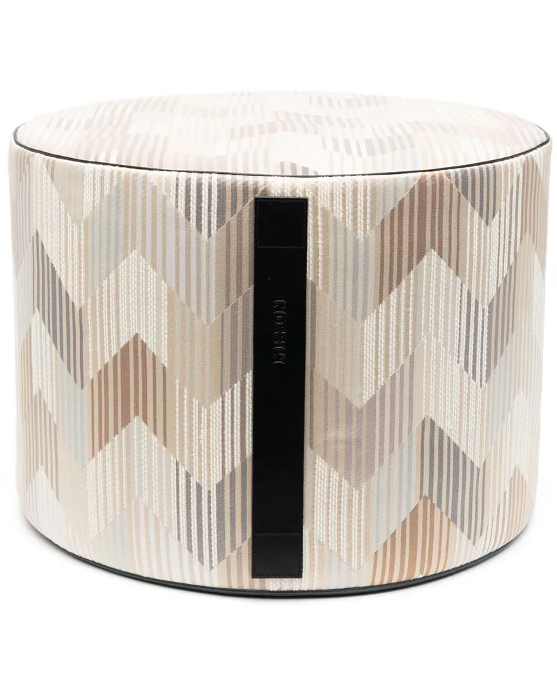 Missoni Home Runder Hocker mit Zickzackmuster Nude