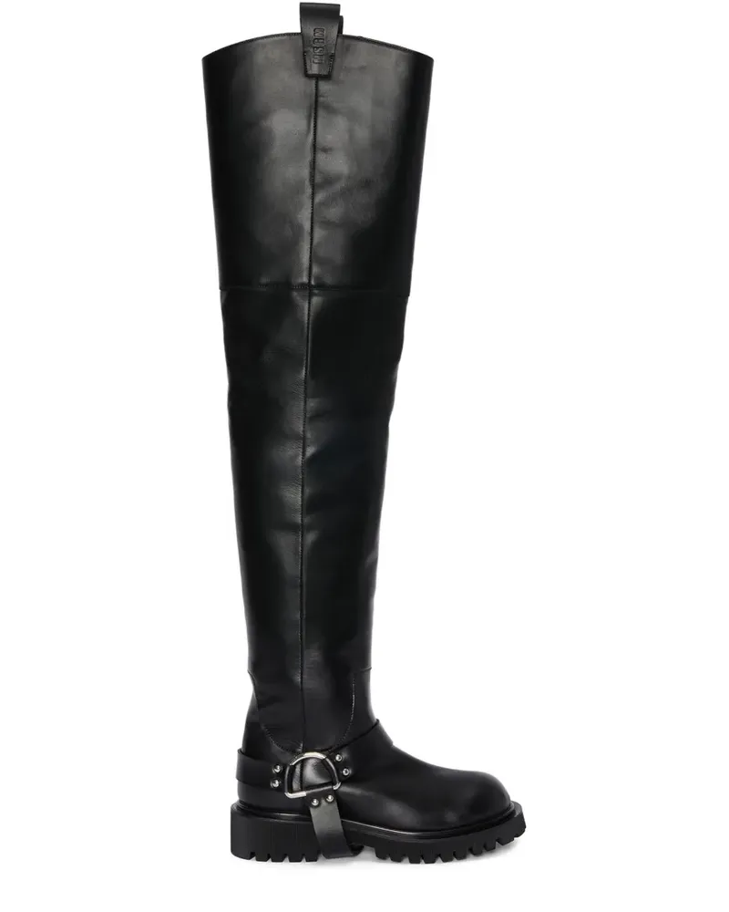 MSGM D-ring over-the-knee boots - Schwarz Schwarz