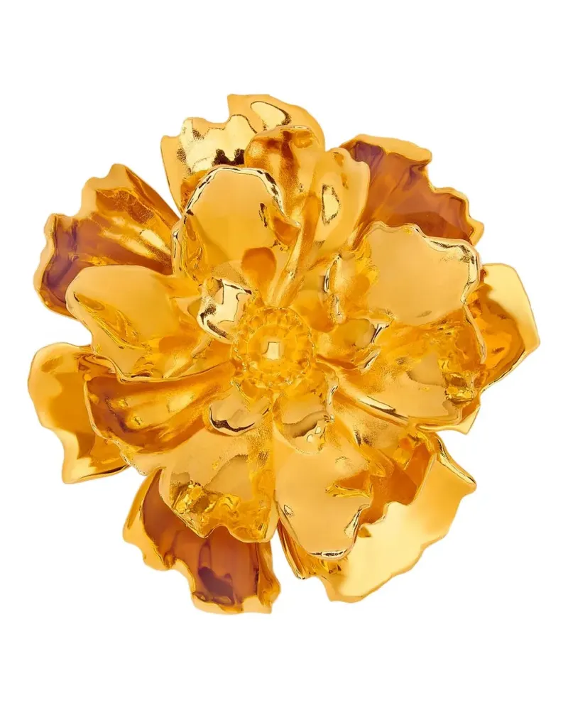 Oscar de la Renta Brosche mit Blumenform - Gold Gold