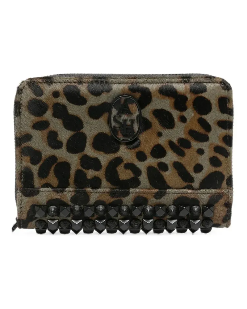 ash leopard-print studded wallet - Braun Braun