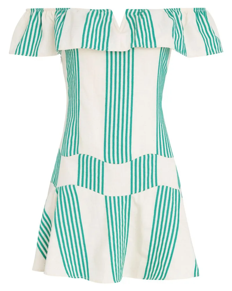 Amir Slama Gestreiftes Minikleid - Weiß Weiß