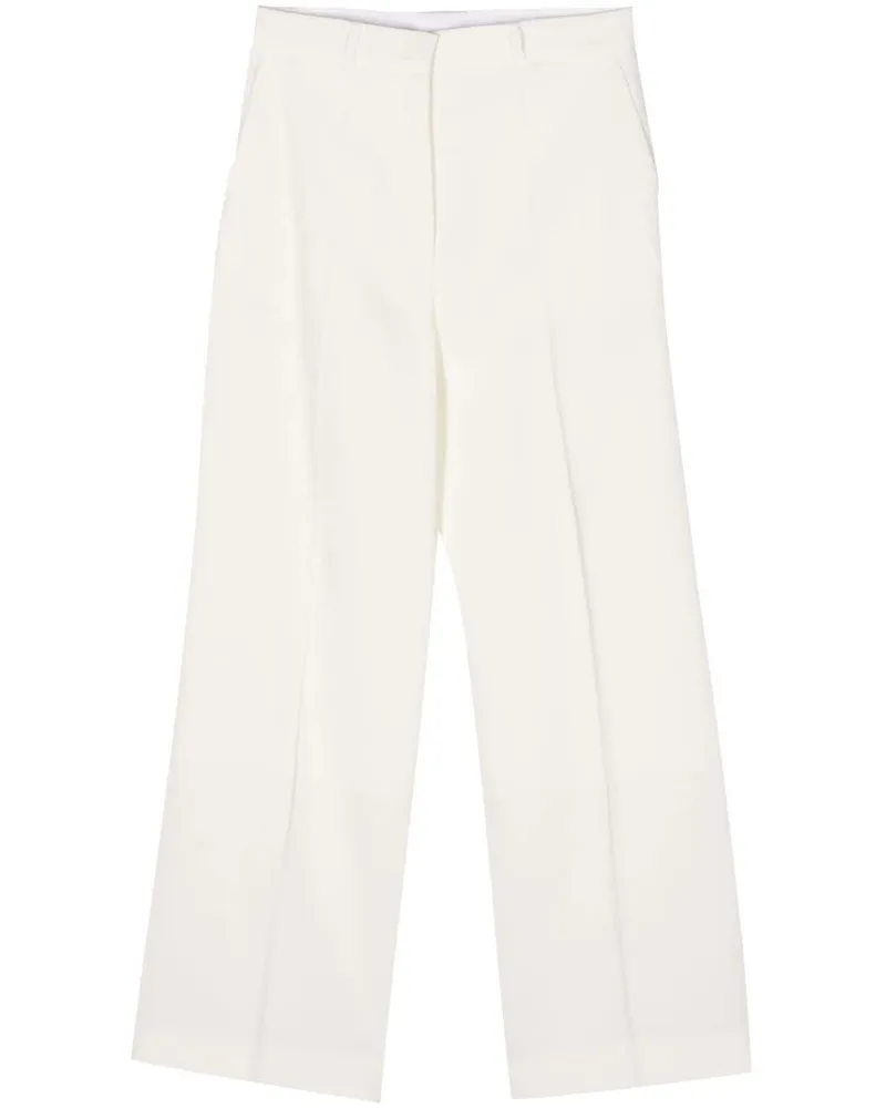 Lanvin Halbhohe Straight-Leg-Hose Weiß