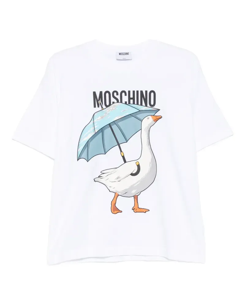 Moschino T-Shirt mit Gänse-Print - Weiß Weiß