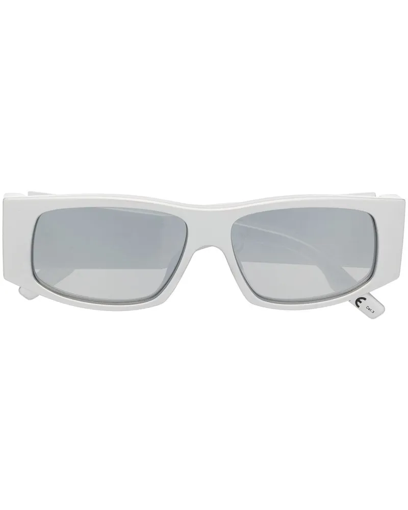 Balenciaga LED Sonnenbrille mit eckigem Gestell Silber