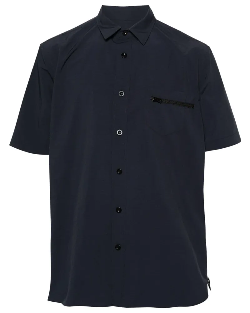 Sacai Taft-Hemd mit Reißverschlusstasche - Blau Blau