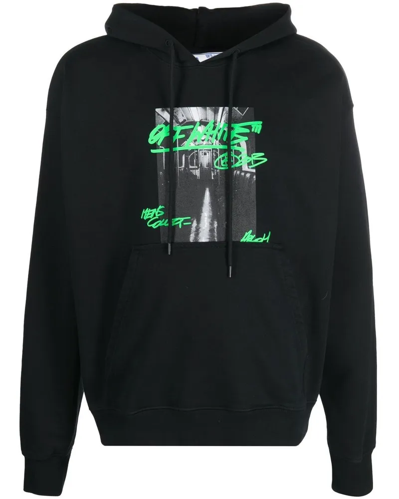 OFF-WHITE Metro Type Skate Hoodie - Schwarz Schwarz