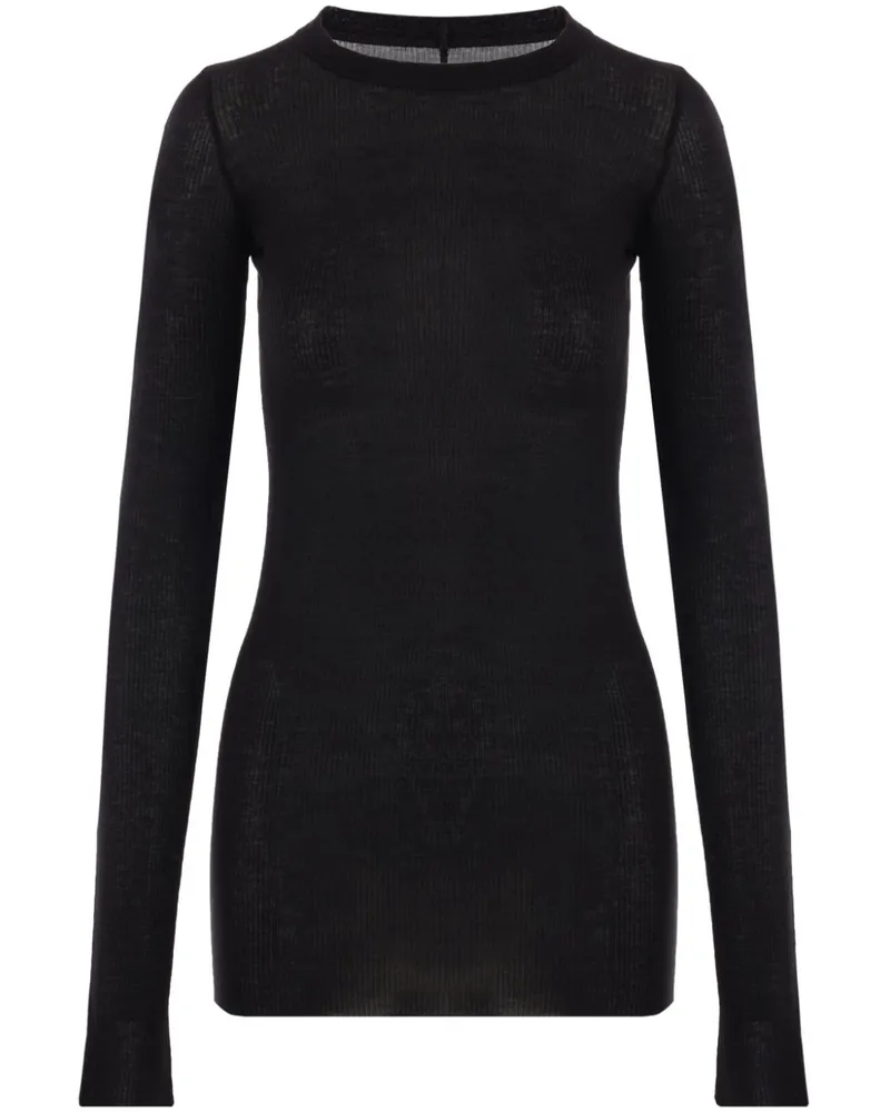 Rick Owens Geripptes T-Shirt - Schwarz Schwarz