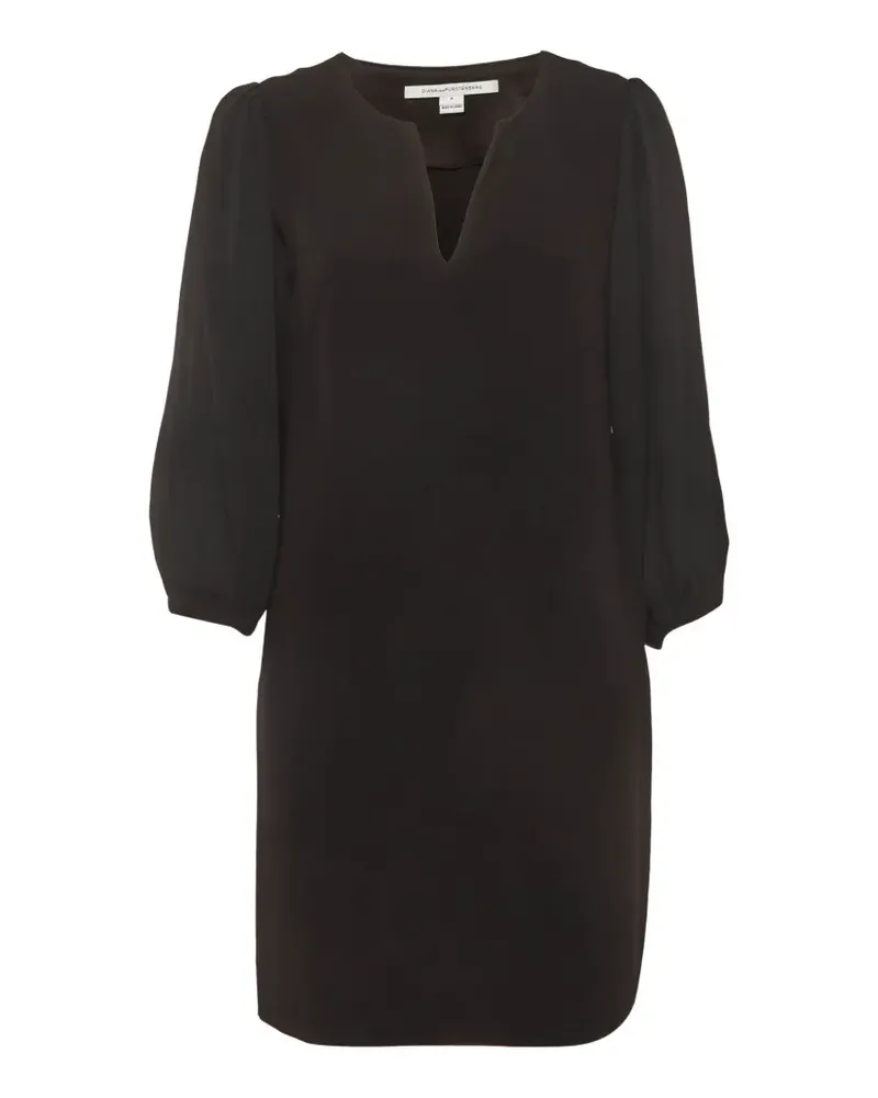 Diane von Furstenberg puff-sleeve V-neck dress - Schwarz Schwarz