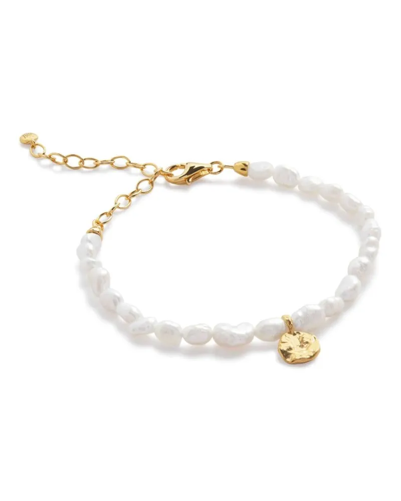 Monica Vinader Capri Keshi Pearl Disc Armband mit Anhänger - Weiß Weiß