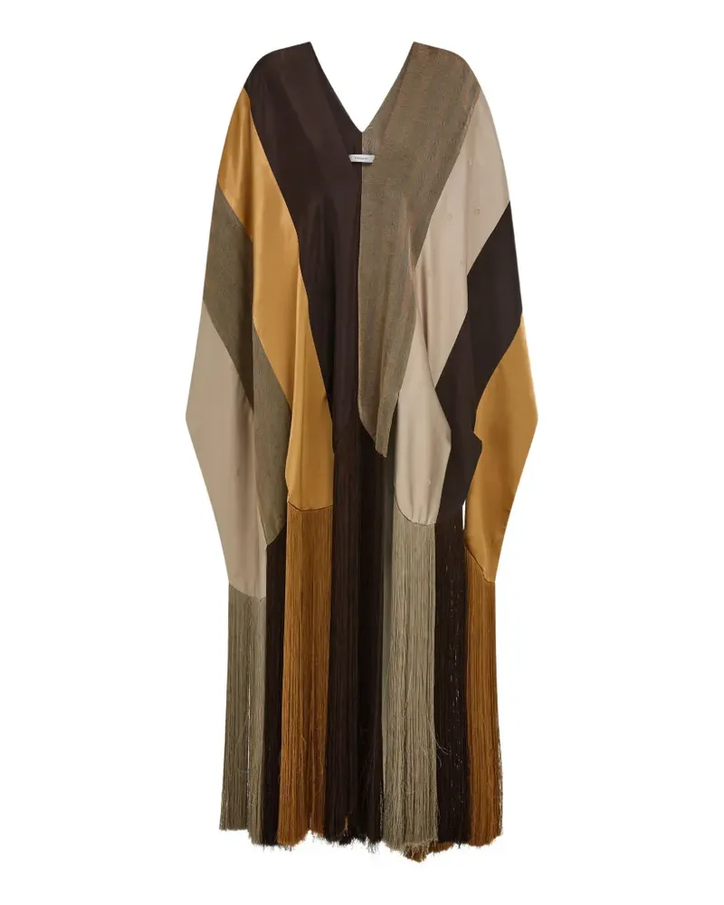 Ferragamo patchwork poncho - Braun Braun