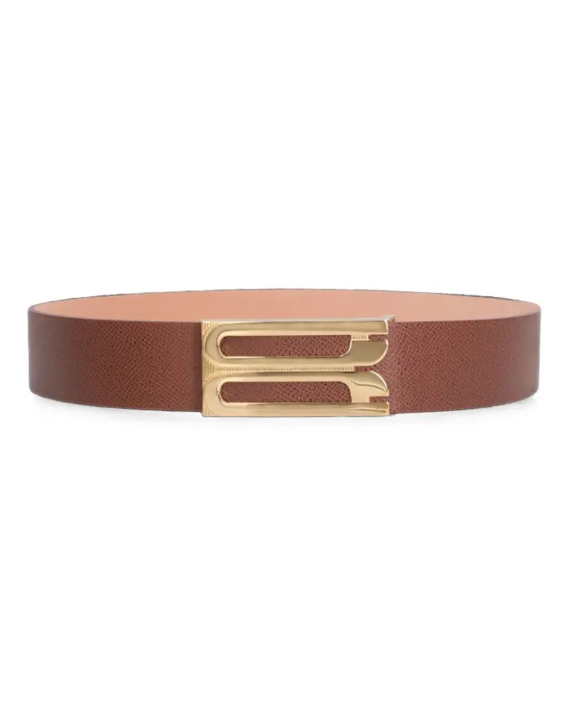 Victoria Beckham Dorian Frame Gürtel mit Logo-Schild - Braun Braun