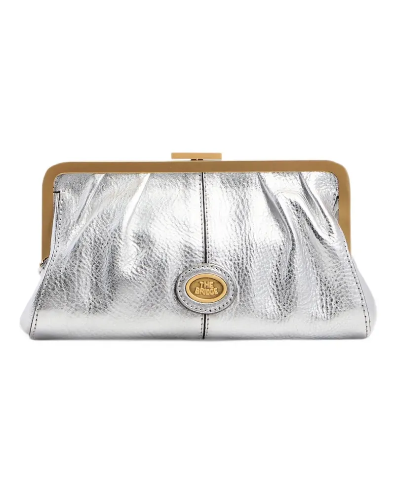The Bridge Clutch mit Logo-Schild - Silber Silber