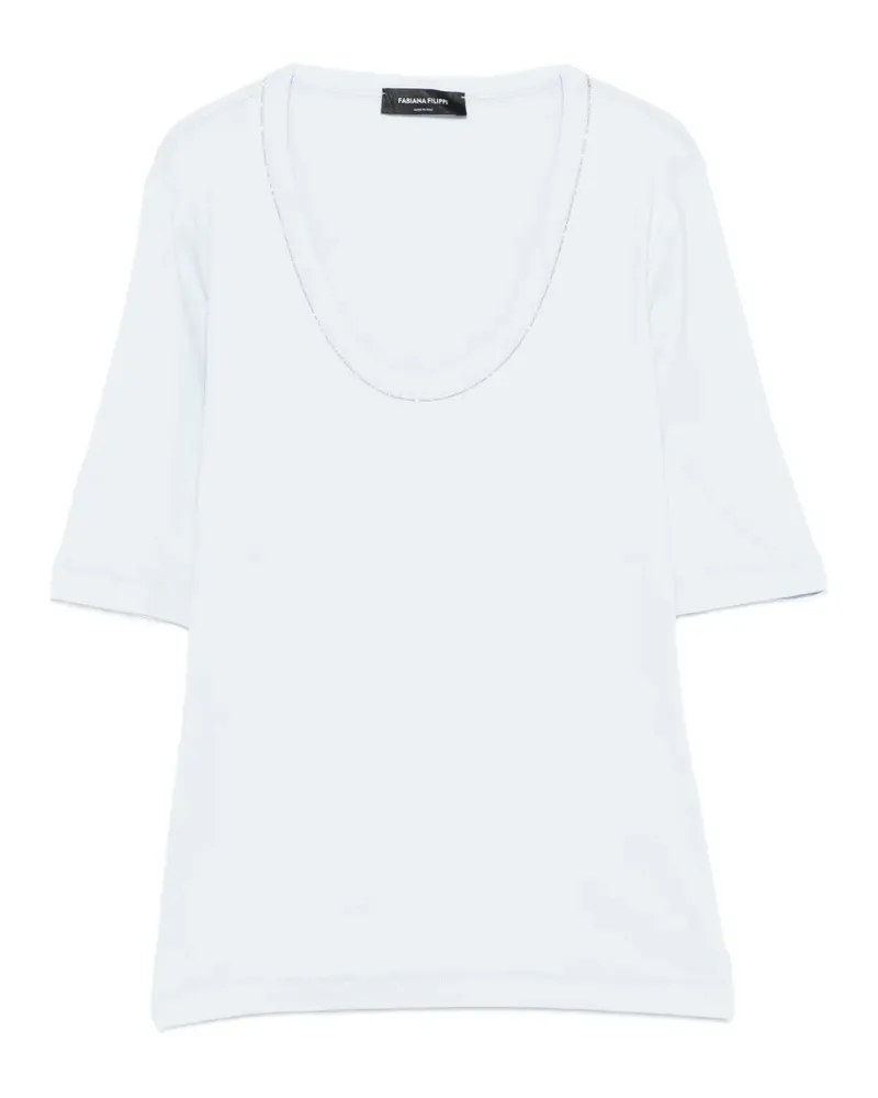 Fabiana Filippi scoop-neck jersey T-shirt - Blau Blau