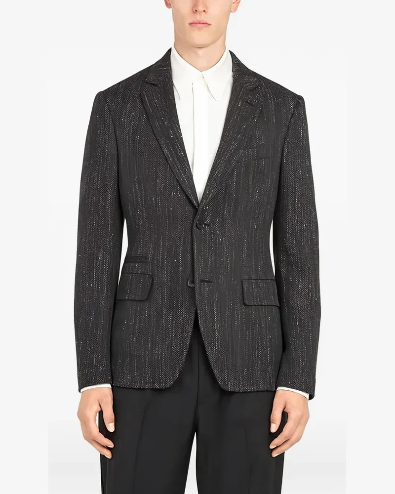 Ferragamo herringbone single-breasted jacket - Grau Grau