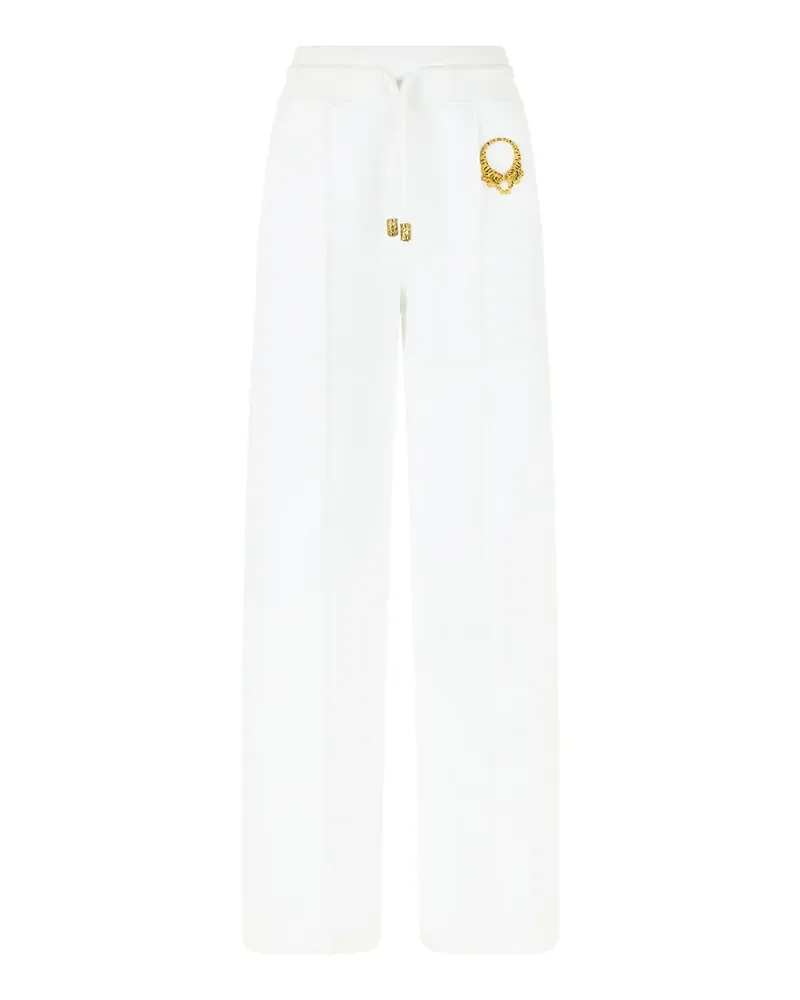 Roberto Cavalli Hose mit Tigerapplikation - Weiß Weiß