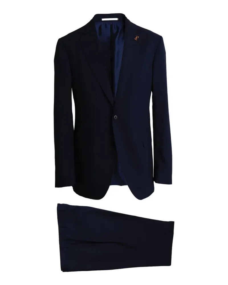 Pal Zileri logo-pin single-breasted suit - Blau Blau