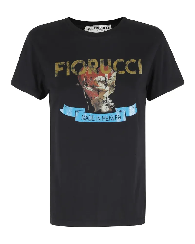 Fiorucci print-detail crew neck T-shirt - Schwarz Schwarz