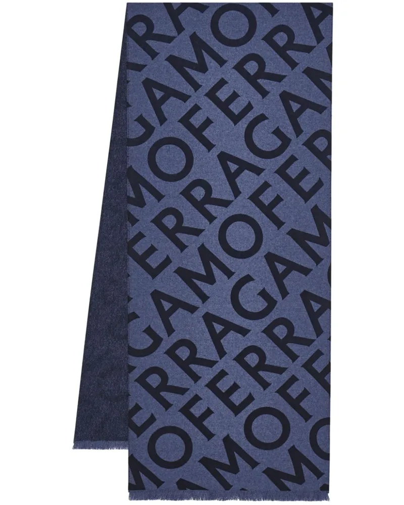Ferragamo Wendbarer Schal mit Logo - Blau Blau
