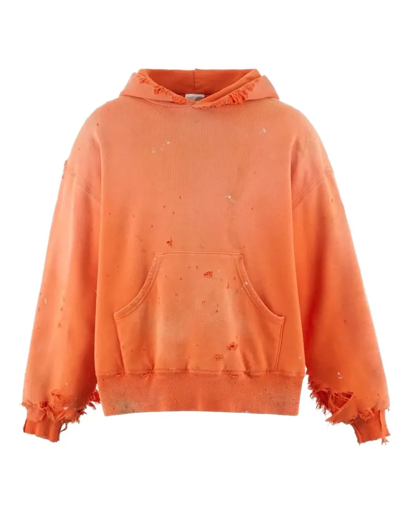 SAINT MXXXXXX Hoodie im Distressed-Look - Orange Orange