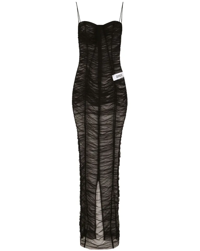 Dolce & Gabbana Maxikleid mit Raffungen - Schwarz Schwarz