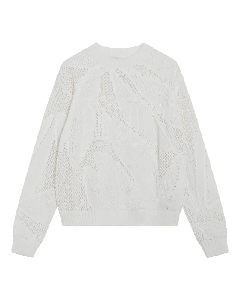 Max Mara Salvo pointelle-knit flower-motif sweater - Weiß Weiß