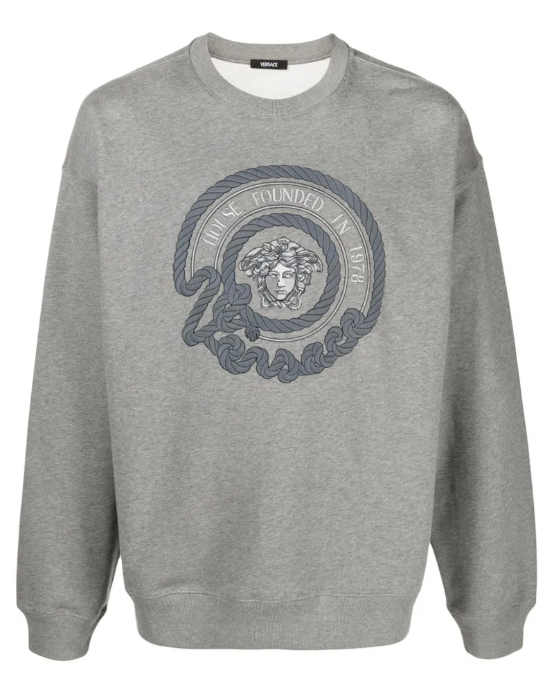 Versace Sweatshirt mit Medusa-Stickerei - Grau Grau