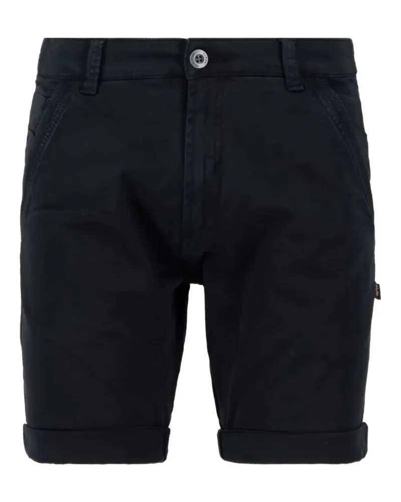 Alpha Industries Cargo-Shorts mit Kordelzug - Schwarz Schwarz