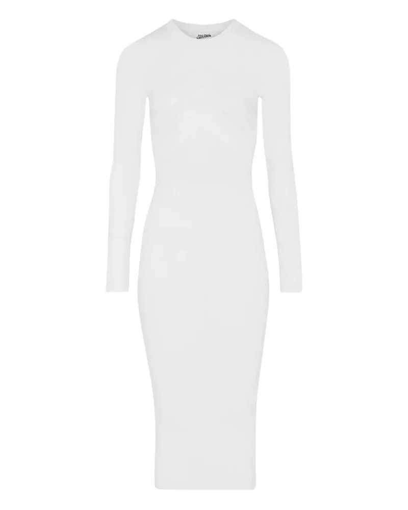 Jean Paul Gaultier Midikleid mit Sheer-Effekt - Weiß Weiß