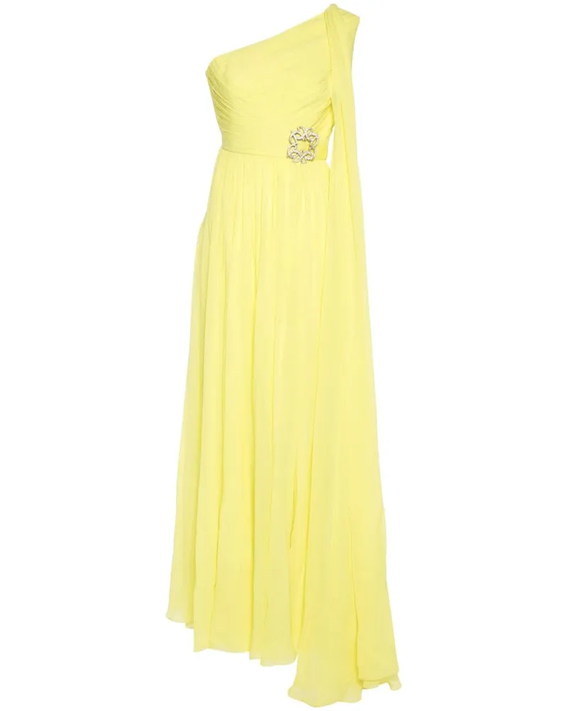 Elie Saab Drapierte One-Shoulder-Robe - Gelb Gelb