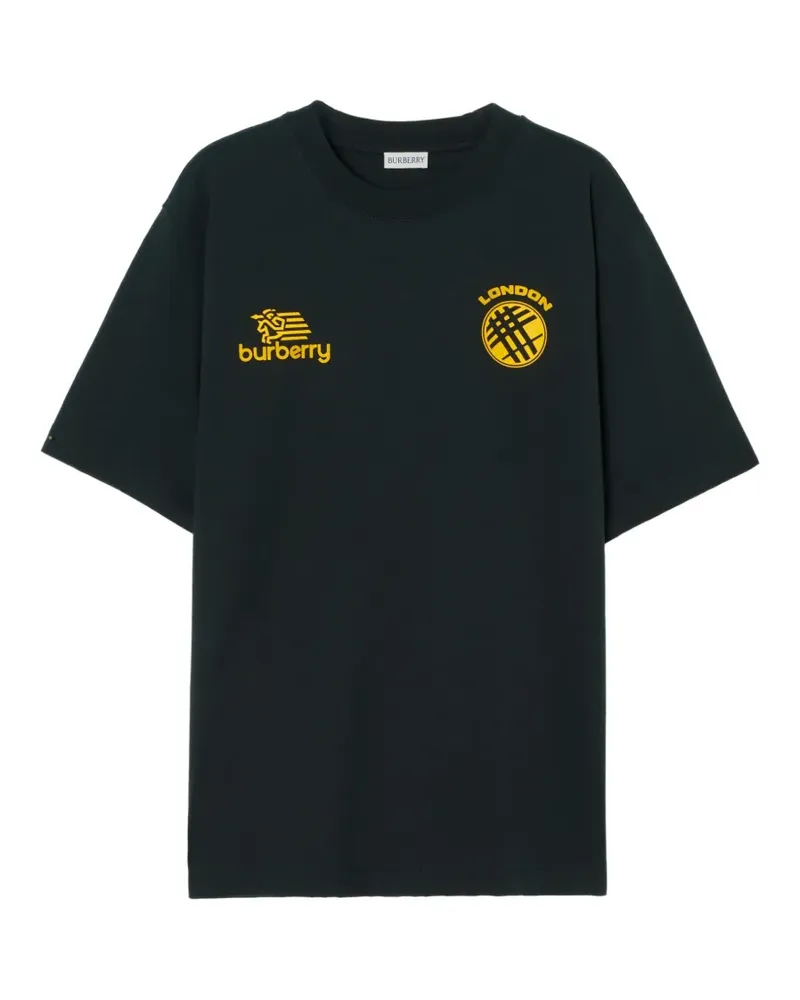 Burberry T-Shirt mit Logo-Patch - Blau Blau