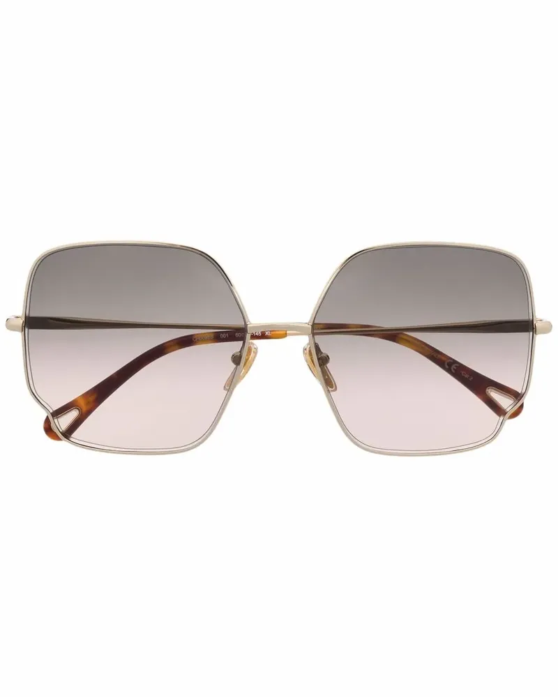 Chloé Sonnenbrille mit Oversized-Gestell - Gold Gold